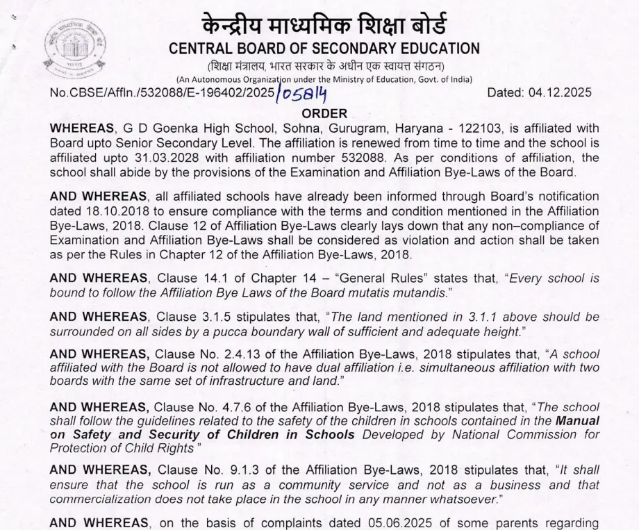 gd goenka high school
cbsc order image 