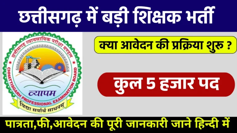 CG Vyapam Teacher Vacancy image
